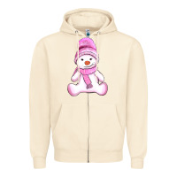 Sandshell winter pink snowman and hat Zipper Hoodie - AdoDesignShop