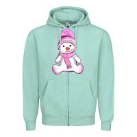 Seafoam winter pink snowman and hat Zipper Hoodie - AdoDesignShop
