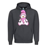 Smoke winter pink snowman and hat Zipper Hoodie - AdoDesignShop