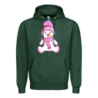 Sports Green winter pink snowman and hat Zipper Hoodie - AdoDesignShop