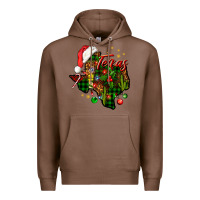 Chestnut Christmas Texas map Premium Hoodie - NancyCooperArtShop