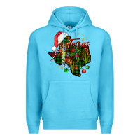 Ocean Blue Christmas Texas map Premium Hoodie - NancyCooperArtShop