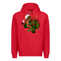 Red Christmas Texas map Premium Hoodie - NancyCooperArtShop