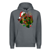 Rock Christmas Texas map Premium Hoodie - NancyCooperArtShop