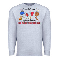 Heather Grey i'm a hot mess,always stressed,and proudly a baseb Premium Sweatshirt - MaliasSmallBusiness