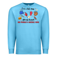 Ocean Blue i'm a hot mess,always stressed,and proudly a baseb Premium Sweatshirt - MaliasSmallBusiness
