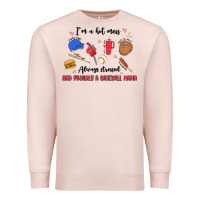 Pale Pink i'm a hot mess,always stressed,and proudly a baseb Premium Sweatshirt - MaliasSmallBusiness
