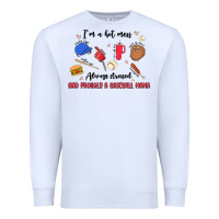 White i'm a hot mess,always stressed,and proudly a baseb Premium Sweatshirt - MaliasSmallBusiness