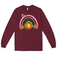 Burgundy summer sun rainbow Long Sleeve Tee - HRA Design Shop