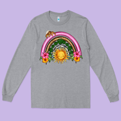 Summer Sun Rainbow Long Sleeve Tee Designed By Hra Design Shop
