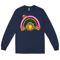 Navy summer sun rainbow Long Sleeve Tee - HRA Design Shop