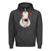 Charcoal Heather White Cute Calf Zipper Hoodie - JahusDesignShop