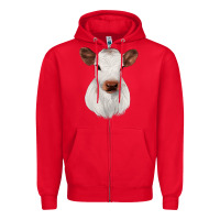Red White Cute Calf Zipper Hoodie - JahusDesignShop