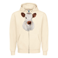 Sandshell White Cute Calf Zipper Hoodie - JahusDesignShop