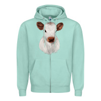 Seafoam White Cute Calf Zipper Hoodie - JahusDesignShop