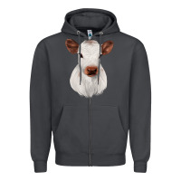 Smoke White Cute Calf Zipper Hoodie - JahusDesignShop