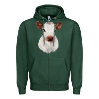 Sports Green White Cute Calf Zipper Hoodie - JahusDesignShop