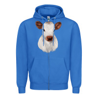 True Royal White Cute Calf Zipper Hoodie - JahusDesignShop