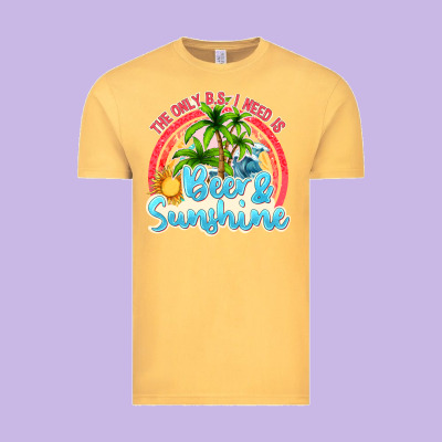 Beer And Sunshine Vintage Tee Designed By Texasbilliewilder