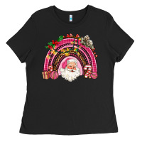 Black pink christmas rainbow Ladies Tee - AdoDesignShop
