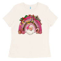 Bone pink christmas rainbow Ladies Tee - AdoDesignShop