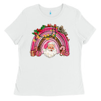 White pink christmas rainbow Ladies Tee - AdoDesignShop