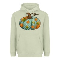 Matcha blue plaid autumn pumpkin Heavyweight Hoodie - Jasminsmagicworld