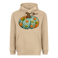 Mushroom blue plaid autumn pumpkin Heavyweight Hoodie - Jasminsmagicworld