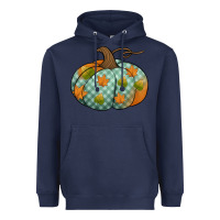 Navy blue plaid autumn pumpkin Heavyweight Hoodie - Jasminsmagicworld