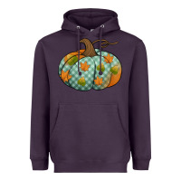 Plum blue plaid autumn pumpkin Heavyweight Hoodie - Jasminsmagicworld