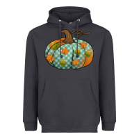 Smoke blue plaid autumn pumpkin Heavyweight Hoodie - Jasminsmagicworld