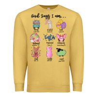 Antique Gold gos says ı am easter Premium Sweatshirt - MaliasSmallBusiness