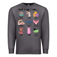 Charcoal Heather gos says ı am easter Premium Sweatshirt - MaliasSmallBusiness
