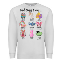 Dove Grey gos says ı am easter Premium Sweatshirt - MaliasSmallBusiness