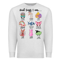Oatmeal Heather gos says ı am easter Premium Sweatshirt - MaliasSmallBusiness