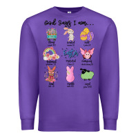 Purple gos says ı am easter Premium Sweatshirt - MaliasSmallBusiness