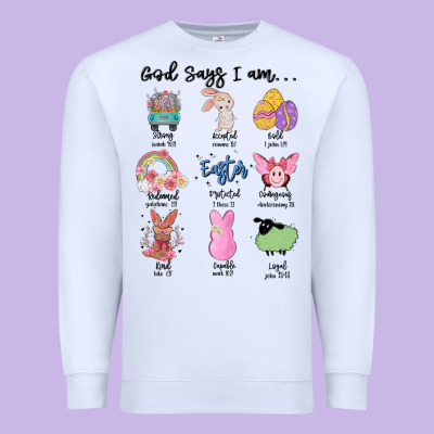 Gos Says ı Am Easter Premium Sweatshirt Designed By Maliassmallbusiness