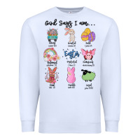 White gos says ı am easter Premium Sweatshirt - MaliasSmallBusiness