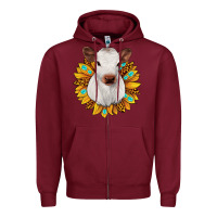 Burgundy sunflower heifer Zipper Hoodie - JahusDesignShop