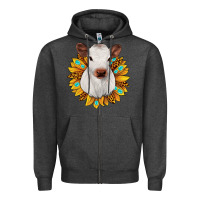 Charcoal Heather sunflower heifer Zipper Hoodie - JahusDesignShop