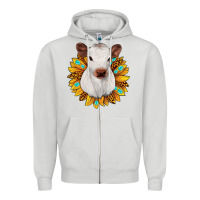 Dove Grey sunflower heifer Zipper Hoodie - JahusDesignShop