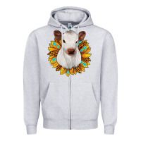 Heather Grey sunflower heifer Zipper Hoodie - JahusDesignShop