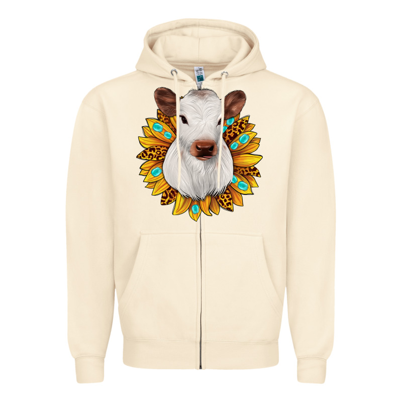 Sunflower Heifer Zipper Hoodie by JahusDesignShop | Teevron