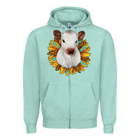 Seafoam sunflower heifer Zipper Hoodie - JahusDesignShop