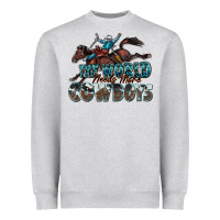 Heather Grey the world needs more cowboys Heavyweight Sweatshirt - Zillion Design Studio