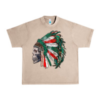 French Oak mexican indian headdress with skull Urban Heavy Tee - RanaPortraitStore