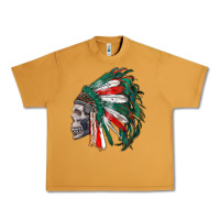 Peanut Butter mexican indian headdress with skull Urban Heavy Tee - RanaPortraitStore