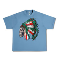 Pebble Blue mexican indian headdress with skull Urban Heavy Tee - RanaPortraitStore