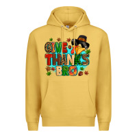 Antique Gold give thanks bro Premium Hoodie - MaliasSmallBusiness