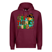 Burgundy give thanks bro Premium Hoodie - MaliasSmallBusiness